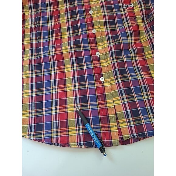 Cruel Girl Shirt Women XL Western Cowgirl Rodeo Button Down Red Plaid - Picture 14 of 15